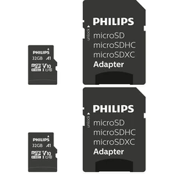 Κάρτα Μνήμης microSDHC 32GB Philips 2-Pack Class 10 UHS-I U1 incl. Adapter