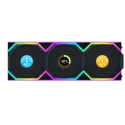 Case Fan Lian Li UNIFAN SL Wireless LCD 120 -3PCS Reverse Black (Triple pack include Controller)
