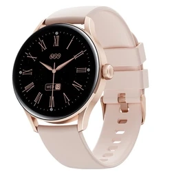 Smartwatch QCY Elite S11 Pink Gold - Small metal 1,19" AMODEL Fashion BT Call IPX8 Waterproof 7Day always