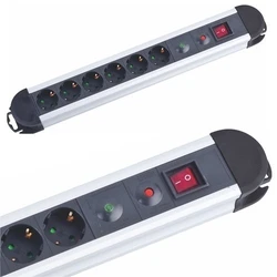 Πολύπριζο Ασφαλείας M-CAB power strip 6-Fach-Alu-2M