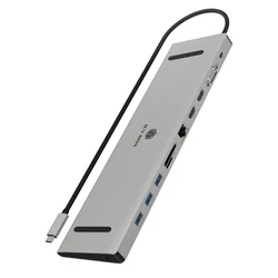 Docking Station IcyBox USB-C -> HDMI/VGA/USB-A/USB-C/3,5mm