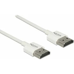 Καλώδιο HDMI Delock HighSpeed Ethernet A->A 4K 3D 1,50m White