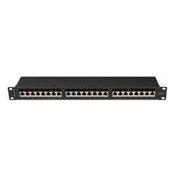 Patch Panel Lanberg 24-Port 1U 19" Cat.6A FTP shielded Black