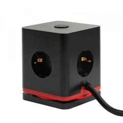 Πολύπριζο με USB Olympia socket cube IOIO SW 1000, Black