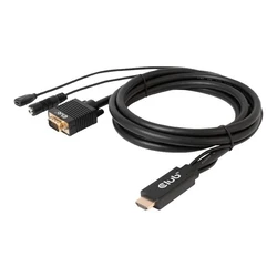 Καλώδιο HDMI Club 3D HDMI+Micro-USB-Female > VGA+3,5mm 2m St/Bu retail