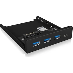 Front Panel Icy Box 4 port hub as 3.5" with USB 3.0 20 pin connector IB-HUB1418-i3
