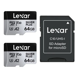 Κάρτα Μνήμης microSDXC 64GB Lexar Professional SILVER Plus UHS-I A2 V30 U3 4K - 2τμχ