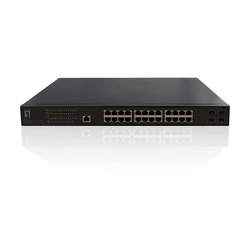 Network Switch LevelOne 28xPort GEP-2861 4xGSFP 19" 390W 24xPoE+