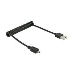 Καλώδιο USB Delock A -> Micro-B M/M 0.20m-0.60cm Spiral