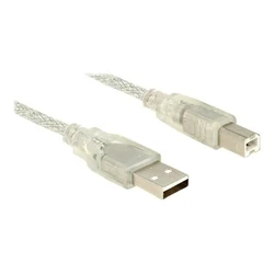 Καλώδιο USB Delock A -> B M/M 1.50m transparent