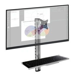 Βάση Monitor Techly wall mount with keyboard tray, 15-27", silver