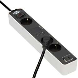Πολύπριζο με USB Brennenstuhl Ecolor 3-way White/Black
