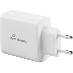 Φορτιστής Πρίζας MediaRange 43W 2-Port 1x USB-A/1x USB-C GaN, White