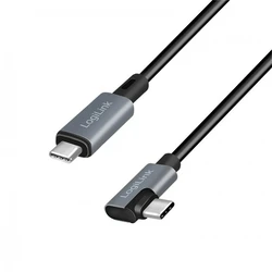 Καλώδιο USB Logilink USB-C 2.0m γωνιακό μαύρο