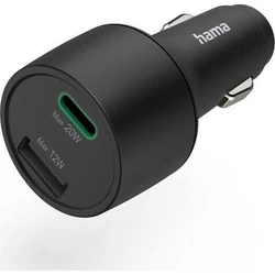 Φορτιστής Αυτοκινήτου Hama USB-C/USB-A Quick Charge 32W Μαύρος