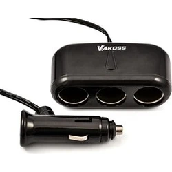 Φορτιστής Αυτοκινήτου Vakoss TP-3263CK Car Cigarette Lighter Splitter