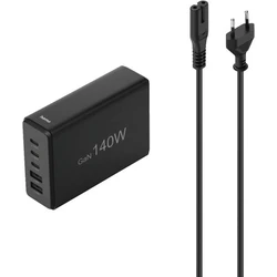 Φορτιστής Laptop 140W Hama GaN PD/QC 3x USB-C, 2x USB-A Black