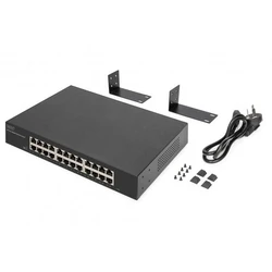 Network Switch Digitus 24-Port Gigabit, 19" unmanaged Black