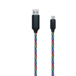 Καλώδιο USB 2GO Datakabel "Tricolor" LED-Beleucht. Micro USB 1m
