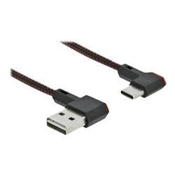 Καλώδιο USB Delock USB-A 2.0 Plug < USB-C Plug angled 0,2m SW