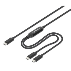 Καλώδιο Manhattan Dual USB-C Charging 100 W 2 m Black