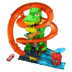 Πίστα Hot Wheels City T-Rex Blaze Battle Playset & 1:64 Scale Die-Cast Car, Dinosaur Nemesis