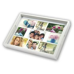 Κορνίζα ZEP Photo Tray White 45x35 Wooden Photo Tray 9 Photos W006