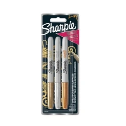 Μαρκαδόροι 1x3 Sharpie Metallic Marker F Gold/Silver/Bronze