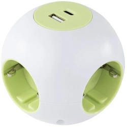 Πολύπριζο REV PowerGlobe 4-fach USB White-gr.1,4m015408112