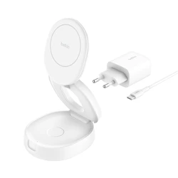 Ασύρματος Φορτιστής Belkin Boost mag.2-in-1 Ch.Qi2 wh. WIZ035kqWH