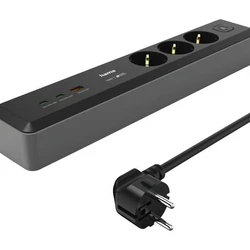 Πολύπριζο με USB Hama 3 nests SCHUKO, 1,4M, 2 USB-C, 1 USB-A, Power Delivery, 100W