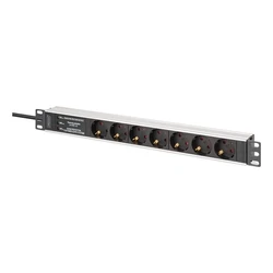 Πολύπριζο για Καμπίνες Δικτύου Digitus power strip 7-way 19" Alu. 1HE 2m Black