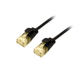 Καλώδιο Δικτύου Equip Cat6A Slim U/UTP 2xRJ45 0.25m Black LSZH polybag