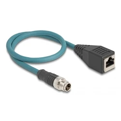 Αντάπτορας Δικτύου Delock M12 X-coded 8 Pin M to RJ45,Bu 50 cm