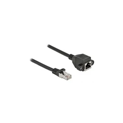 Καλώδιο Δικτύου Delock extension S/FTP RJ45 Ste.< RJ45 Bu. Cat.6A 25cm Black