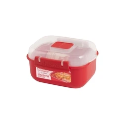Δοχείο Φαγητού Sistema Microwave Square with Valve, 525 ml, Red