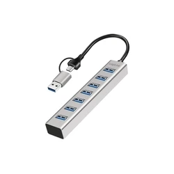 LogiLink USB 3.0 HUB 7 θυρών, 7x USB-A, 5 Gbit/s, ασημί (MPN UA0441)