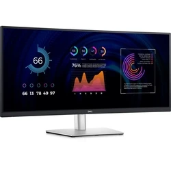 Monitor 34" Dell (3440x1440) P3424WE WQHD IPS Curved 60Hz HDMI DP USB-Hub Black/Silver