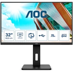 Monitor 31,5" AOC (3840x2160) P2 U32P2 4K UHD LED 75Hz USB3.2 2xHDMI DP Black