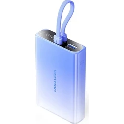 Power Bank Vention 10000 mAh USB-C + Lightning + USB-A 22.5W with display LED Blue