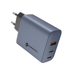 Φορτιστής Πρίζας Forcell F-ENERGY GaN VT-42B 2 x Typ C + USB A PD QC4.0 4A 65W Gray