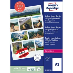 Χαρτιά Εκτύπωσης Avery Color Laser, Glossy, Double-Sided Coated, 150g, 297 x 420mm A3