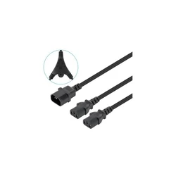 Καλώδιο Manhattan power cable 2xC13 on C14 1,8m Black