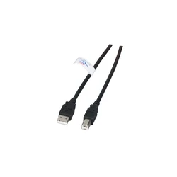 Καλώδιο EFB USB2.0 connection A-B, St.-St., 0.5m, Black, LSZH