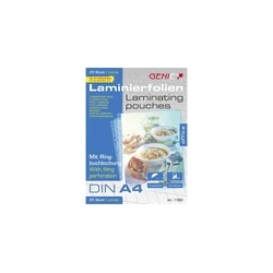 Ζελατίνες Πλαστικοποίησης Genie 25 A4 - Folien with Sheets with Ring Binder Holes