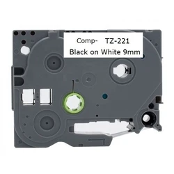 Brother P Touch Tape Black on White 9 mm TZ221