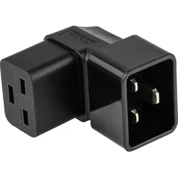 kabelmeister προσαρμογέας ρεύματος IEC C20 (πρίζα) σε IEC C19 (θηλυκό), άνω/κάτω λυγισμένος, μαύρος