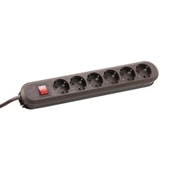 Bachmann SMART 6x CEE 7/3 (Schuko) πολύπριζο 6 θέσεων, καφέ (MPN 381.450K)