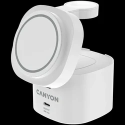 Canyon 4-σε-1 30W ασύρματη βάση φόρτισης με καλώδιο 1m, λευκή