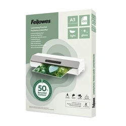 Fellowes A3 Laminating Pouches Light Recycled Content Gloss, 80 µm, Pack of 100